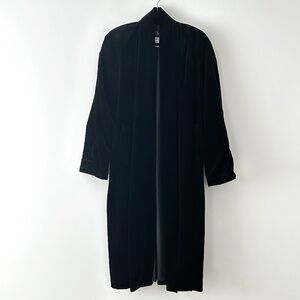 Vintage JS Boutique 100% Cotton Black Velvet Opera Coat